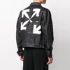 Chaqueta Denim con estampado de flechas SS21, negra