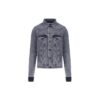 Chaqueta Denim con estampado de flechas y costuras, gris