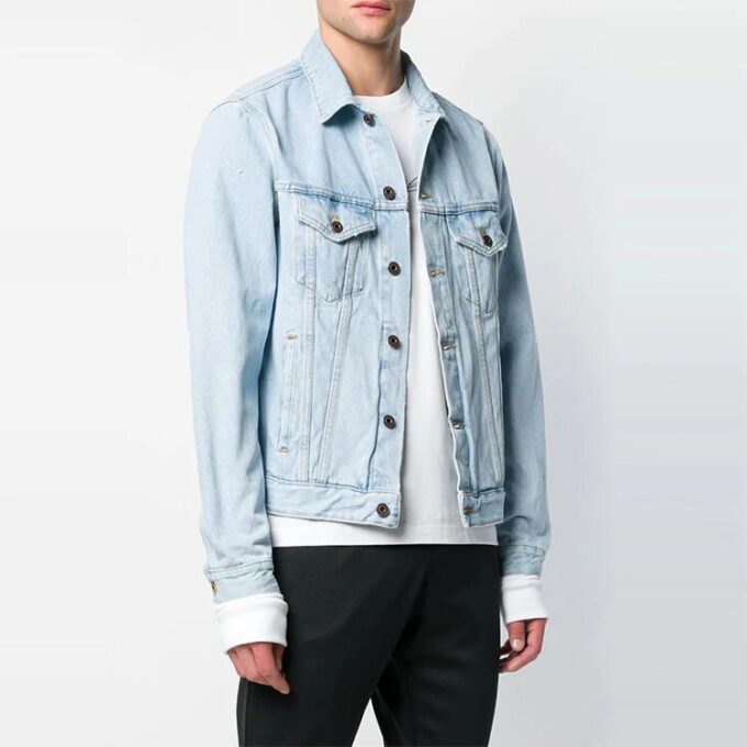 Chaqueta Denim con estampado de logotipo Azul claro