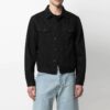 Chaqueta Denim con estampado de logotipo SS21, corte holgado, negra
