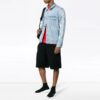 Chaqueta Denim con estampado de rayas Azul