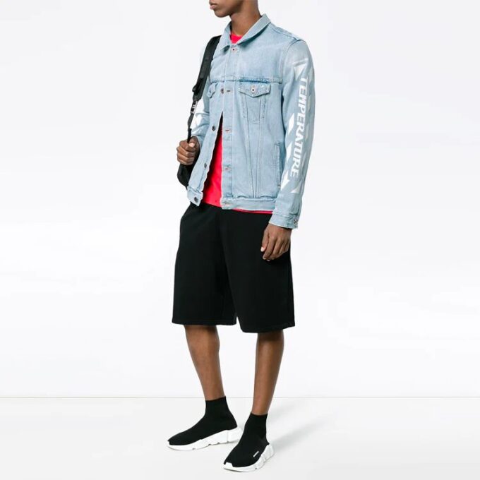Chaqueta Denim con estampado de rayas Azul