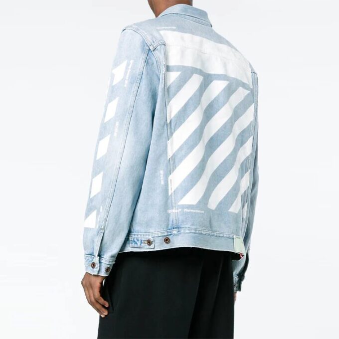Chaqueta Denim con estampado de rayas Azul