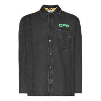 Chaqueta Denim con estampado desgastado para hombre, negra