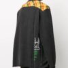 Chaqueta Denim con estampado desgastado para hombre, negra