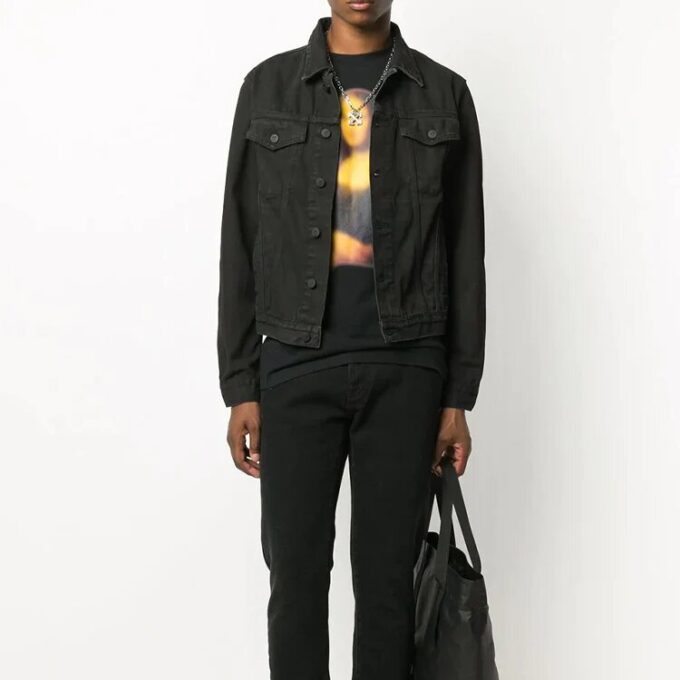 Chaqueta Denim con logo de Arrows para hombre, negra