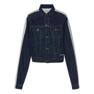 Chaqueta Denim con mangas empalmadas Azul
