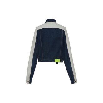 Chaqueta Denim con mangas empalmadas Azul