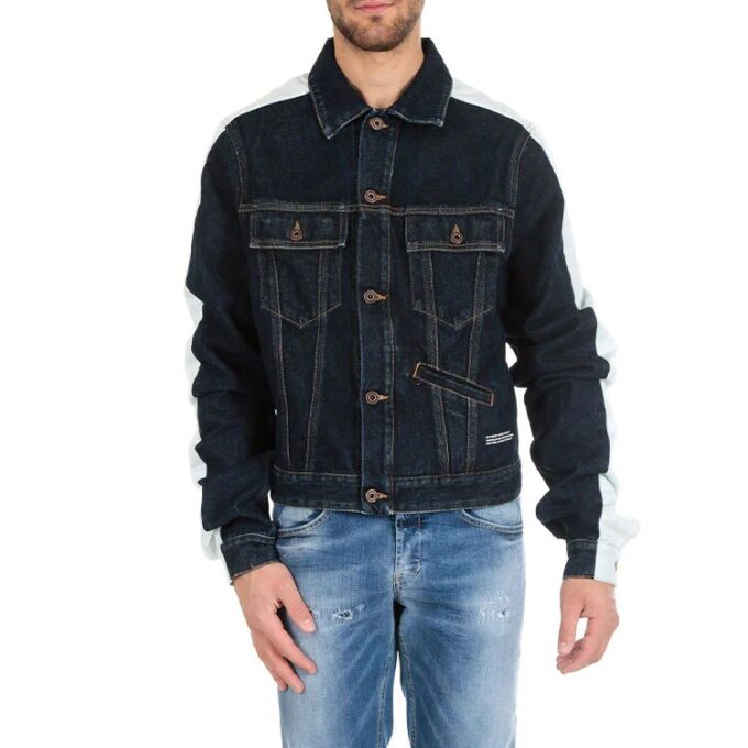Chaqueta Denim con mangas empalmadas Azul