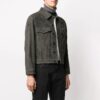 Chaqueta Denim de hombre Off-White con estampado de Arrows, gris