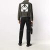 Chaqueta Denim de hombre Off-White con estampado de Arrows, gris