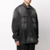 Chaqueta Denim de manga larga con bolsillos grandes, corte holgado, gris