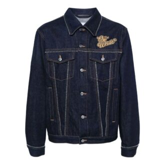 Chaqueta Denim de skate con logotipo de los 90 «Raw Blue Gold»