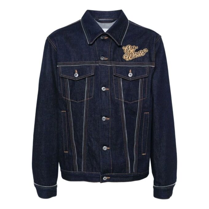 Chaqueta Denim de skate con logotipo de los 90 «Raw Blue Gold»