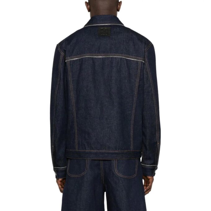 Chaqueta Denim de skate con logotipo de los 90 «Raw Blue Gold»