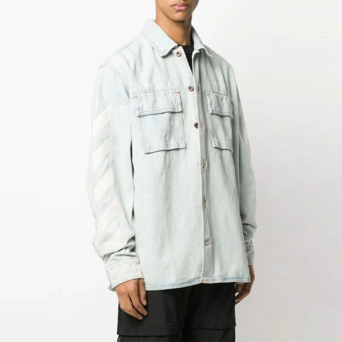 Chaqueta Denim estampada Azul vaquero