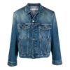 Chaqueta Denim estampada de corte holgado azul