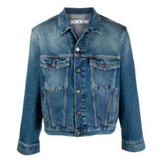 Chaqueta Denim estampada de corte holgado azul