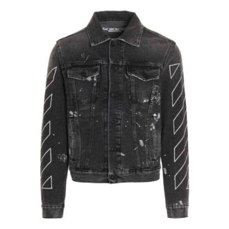 Chaqueta Denim estampada Off-White para hombre, temporada primavera-verano 2022, color negro