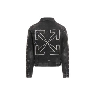 Chaqueta Denim estampada Off-White para hombre, temporada primavera-verano 2022, color negro