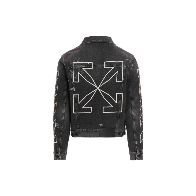 Chaqueta Denim estampada Off-White para hombre, temporada primavera-verano 2022, color negro