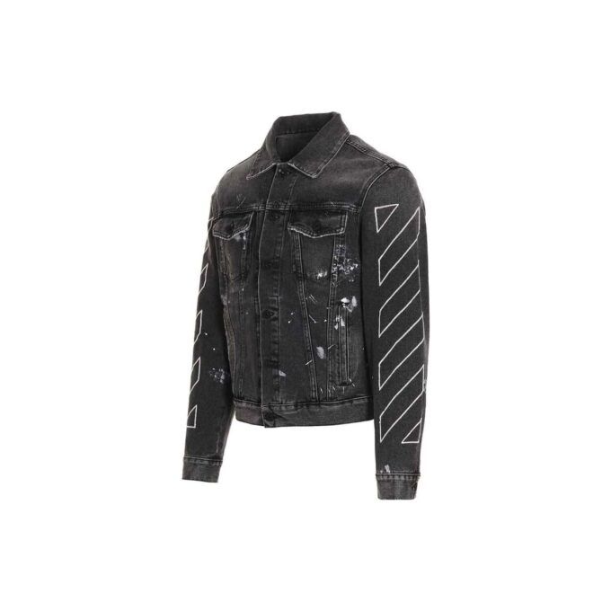 Chaqueta Denim estampada Off-White para hombre, temporada primavera-verano 2022, color negro