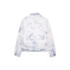 Chaqueta Denim lavada con estampado de flechas para hombre, azul claro y blanco