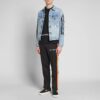 Chaqueta Denim lavada de algodón con estampado de letras y logotipo, azul
