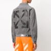 Chaqueta Denim Off-White para hombre con diseño de flechas, gris