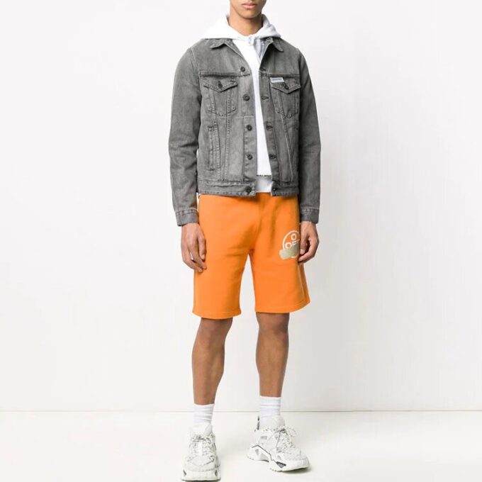 Chaqueta Denim Off-White para hombre con diseño de flechas, gris