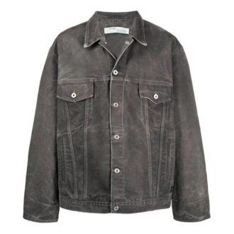 Chaqueta Denim Off-White para hombre SS21, versión estándar, gris
