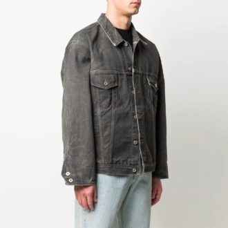 Chaqueta Denim Off-White para hombre SS21, versión estándar, gris