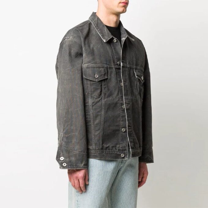 Chaqueta Denim Off-White para hombre SS21, versión estándar, gris