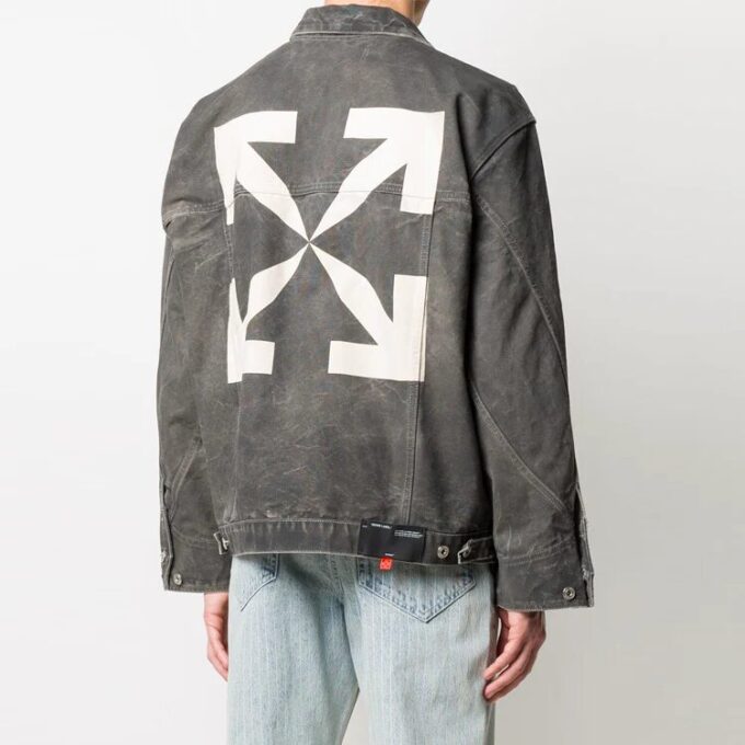 Chaqueta Denim Off-White para hombre SS21, versión estándar, gris