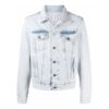 Chaqueta Denim para hombre Off-White con efecto decolorado, azul otoño