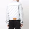 Chaqueta Denim para hombre Off-White con efecto decolorado, azul otoño