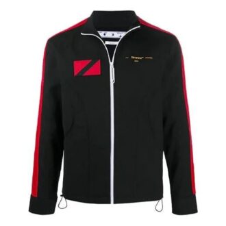Chaqueta deportiva casual con cremallera y estampado Micro Mark de Off-White x Theophilus London, color negro