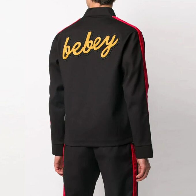 Chaqueta deportiva casual con cremallera y estampado Micro Mark de Off-White x Theophilus London, color negro