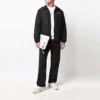Chaqueta deportiva con capucha y cremallera, corte holgado, color negro