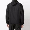 Chaqueta deportiva con capucha y cremallera, corte holgado, color negro