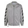 Chaqueta deportiva con cremallera y rayas con estampado del logotipo de la colección SS21, gris