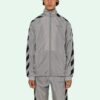 Chaqueta deportiva con cremallera y rayas con estampado del logotipo de la colección SS21, gris