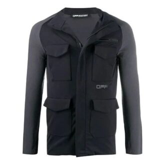 Chaqueta deportiva con estampado de logotipo, fina y ligera, versión de corte ajustado, negra