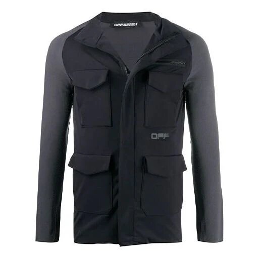 Chaqueta deportiva con estampado de logotipo, fina y ligera, versión de corte ajustado, negra