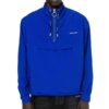 Chaqueta deportiva de nylon con cordón y logotipo alfabético Off-White para hombre, azul
