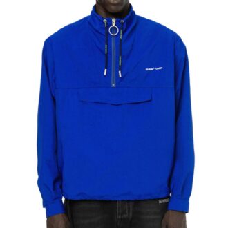 Chaqueta deportiva de nylon con cordón y logotipo alfabético Off-White para hombre, azul Chaqueta deportiva de nylon con cordón y logotipo alfabético Off-White para hombre, azul