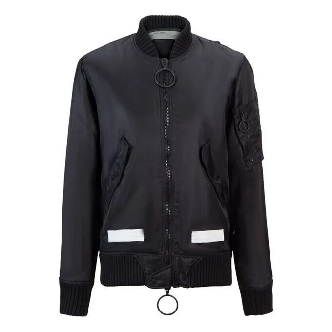 Chaqueta deportiva de nylon con logo en la espalda para hombre de Off-White, color negro