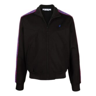 Chaqueta deportiva Off-White para hombre, temporada primavera-verano 2022, con cremallera lateral y cuello alto, color negro Chaqueta deportiva Off-White para hombre, temporada primavera-verano 2022, con cremallera lateral y cuello alto, color negro