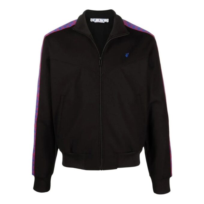 Chaqueta deportiva Off-White para hombre, temporada primavera-verano 2022, con cremallera lateral y cuello alto, color negro