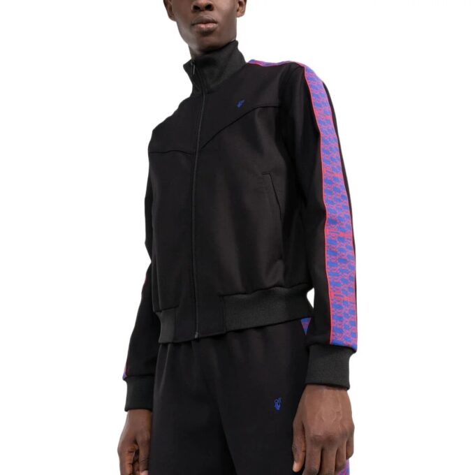Chaqueta deportiva Off-White para hombre, temporada primavera-verano 2022, con cremallera lateral y cuello alto, color negro